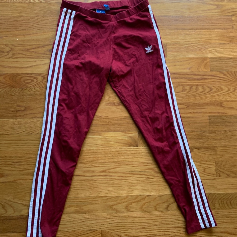Maroon Adidas Leggings